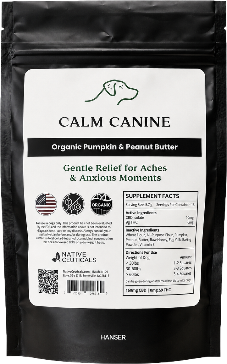 Calm Canine dog treats pouch