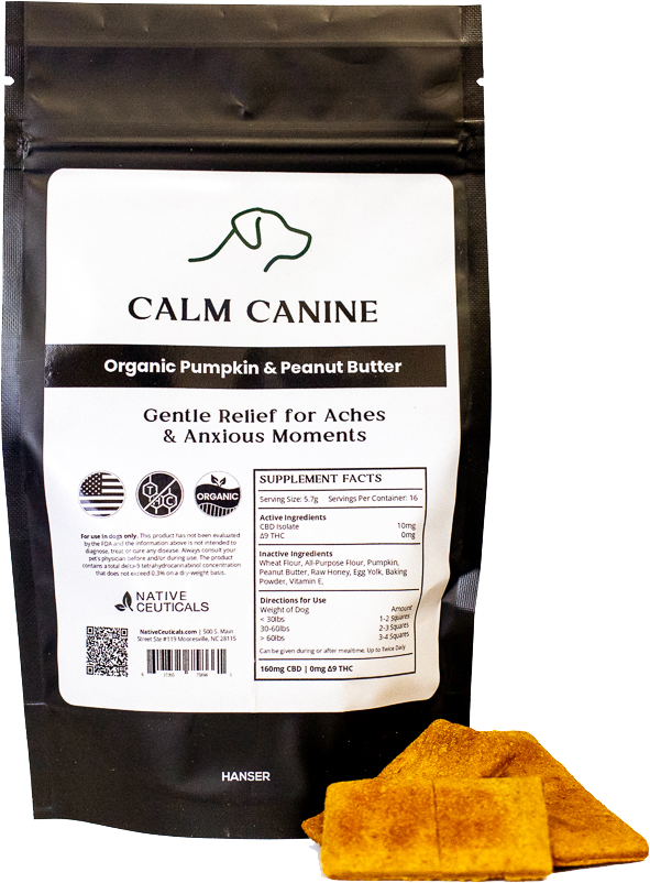 Calm Canine organic pumpkin and peanut butter wellness treats